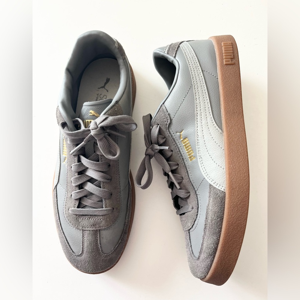 Puma Men’s Club II Era Sneaker Cast Iron-Smokey Gray-Gold Size 9